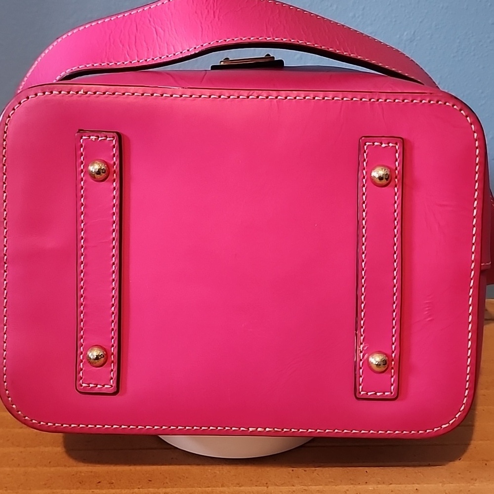 Dooney & Bourke Fuchsia Leather Shoulder Bag - Picture 5 of 17